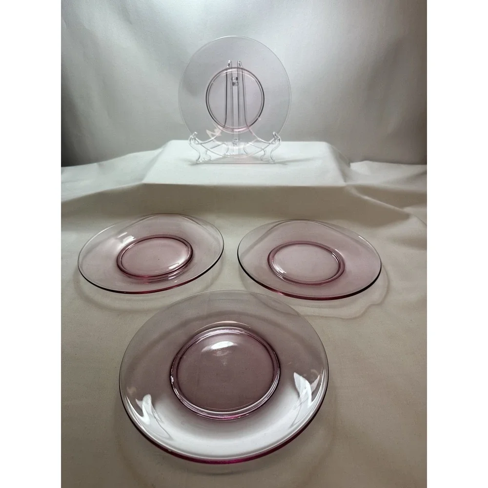 Tiffin Franciscan Wistaria Pink Luncheon 8 1/8 in Plates,‎ Set of Four Plates